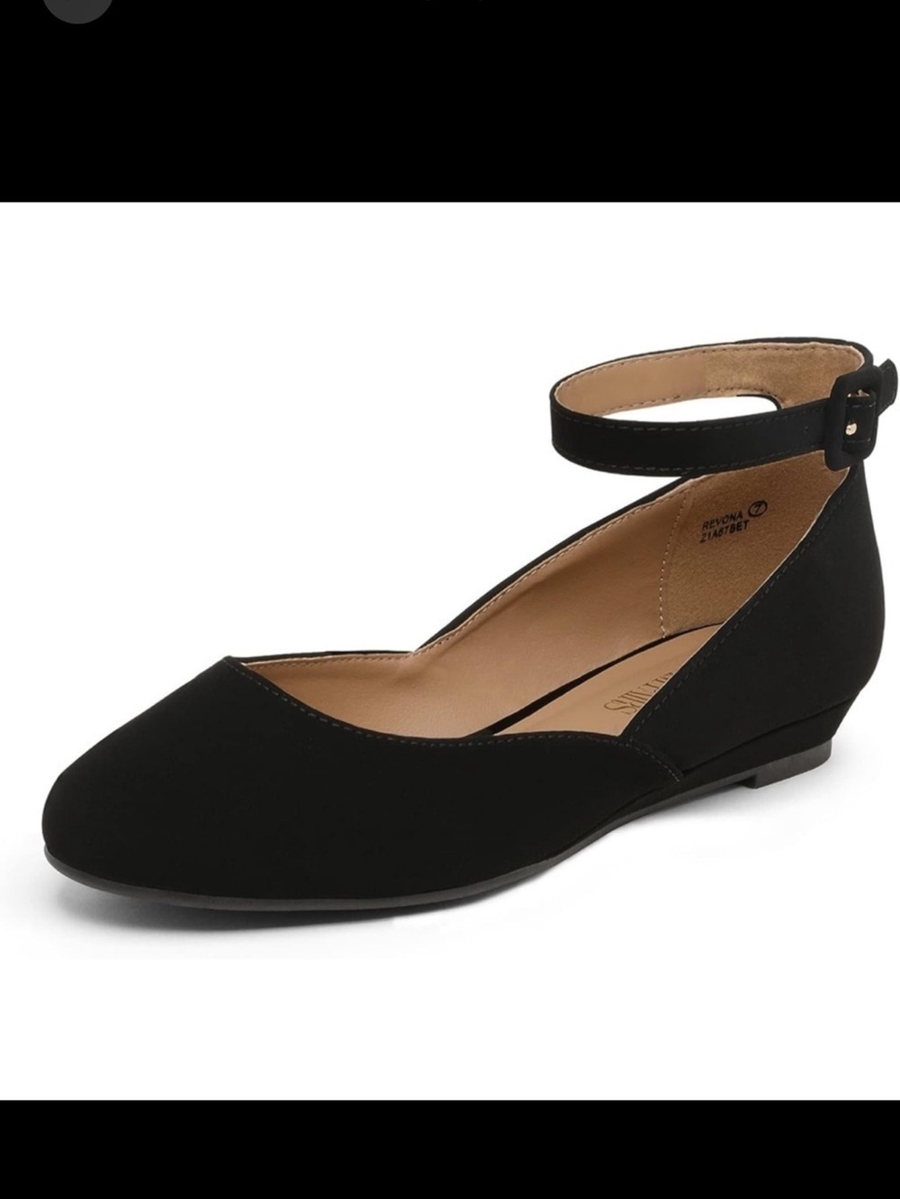 NWT Dream Pairs flat shoes adjustable ankle strap black size 7.5